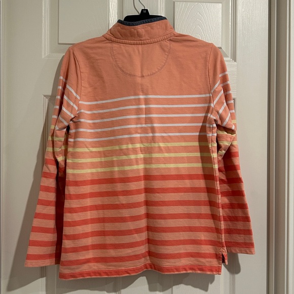 L.L. Bean Striped Collared Sweater Cotton Medium - Picture 3 of 3